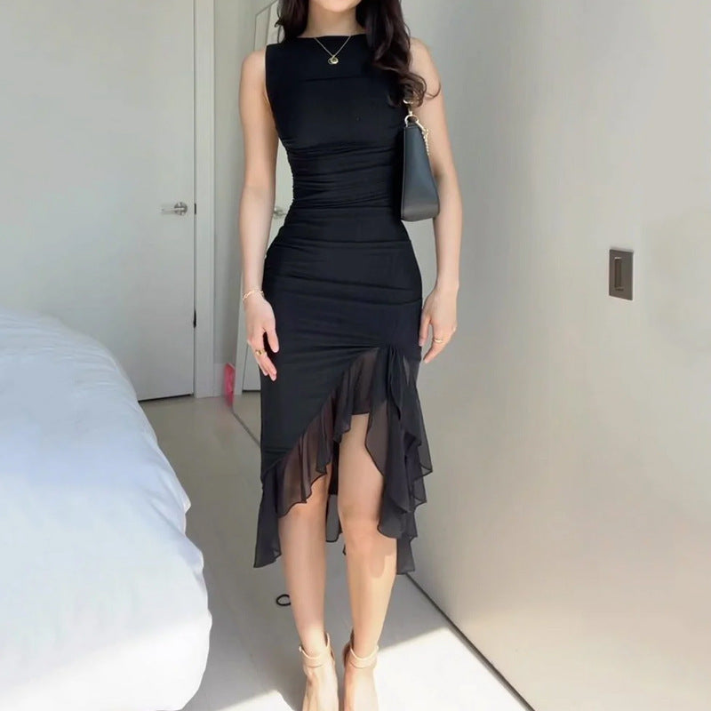 VEDA VOGUE Irregular Slit Dress