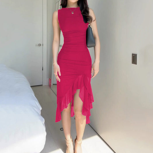 VEDA VOGUE Irregular Slit Dress