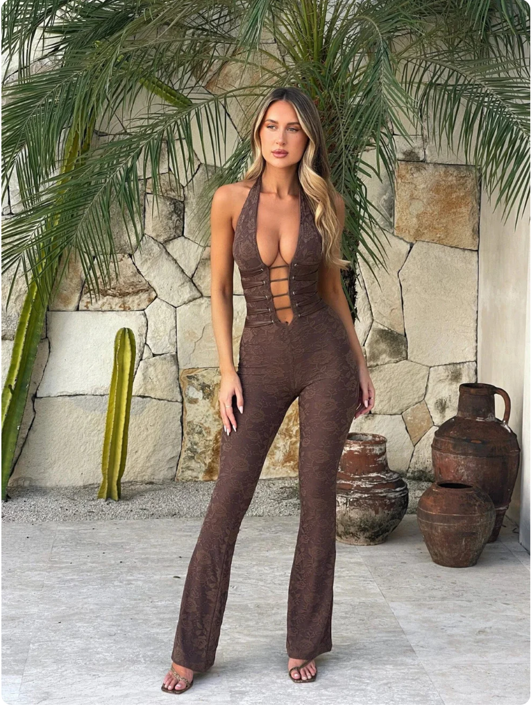 VEDA VOGUE LACE JUMPSUIT